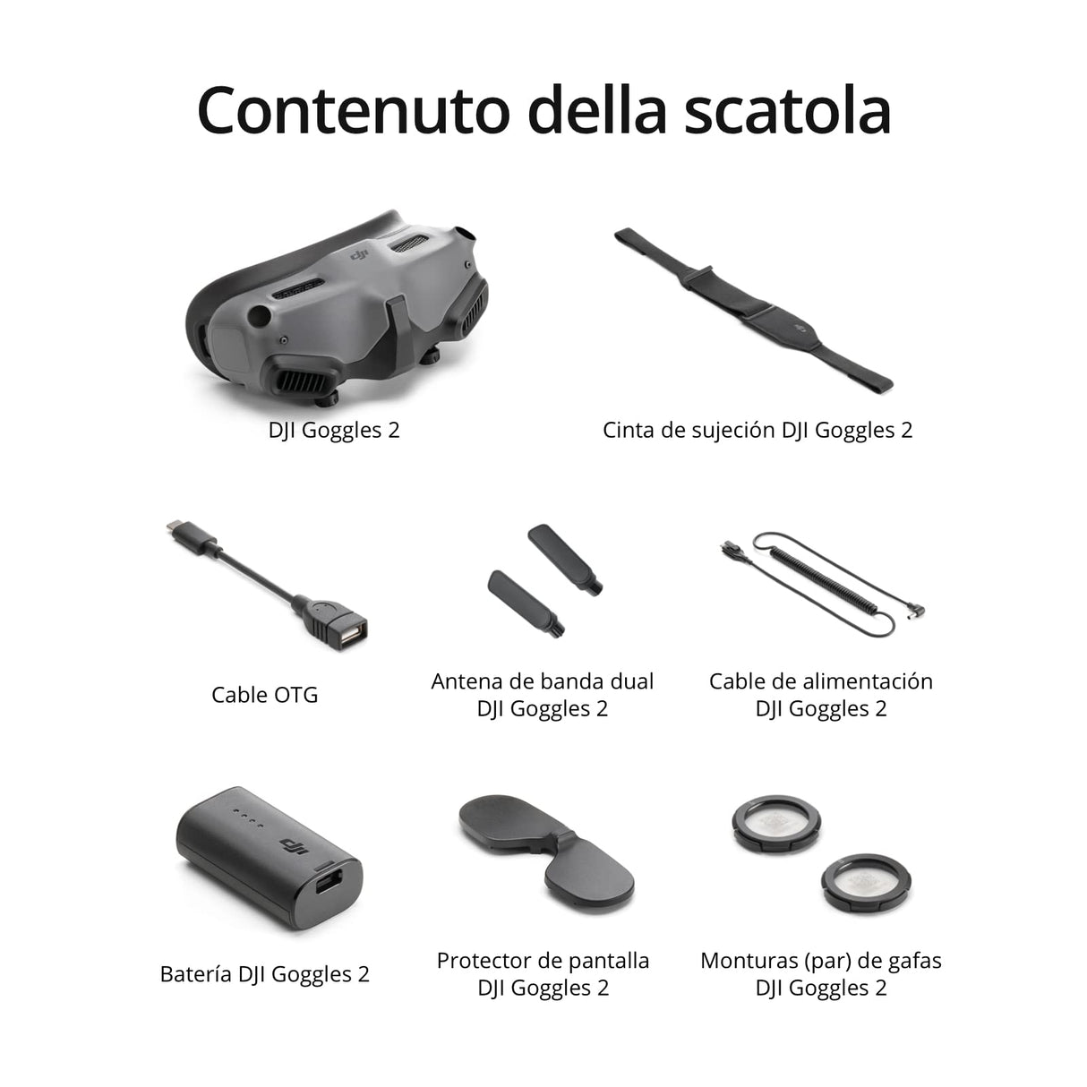 DJI Goggles 2 - Gafas de Vuelo inmersivo Ligeras y cómodas, con Impresionantes Pantallas Micro-OLED, transmisión HD con Baja latencia, dioptrías Ajustables y Streaming inalámbrico
