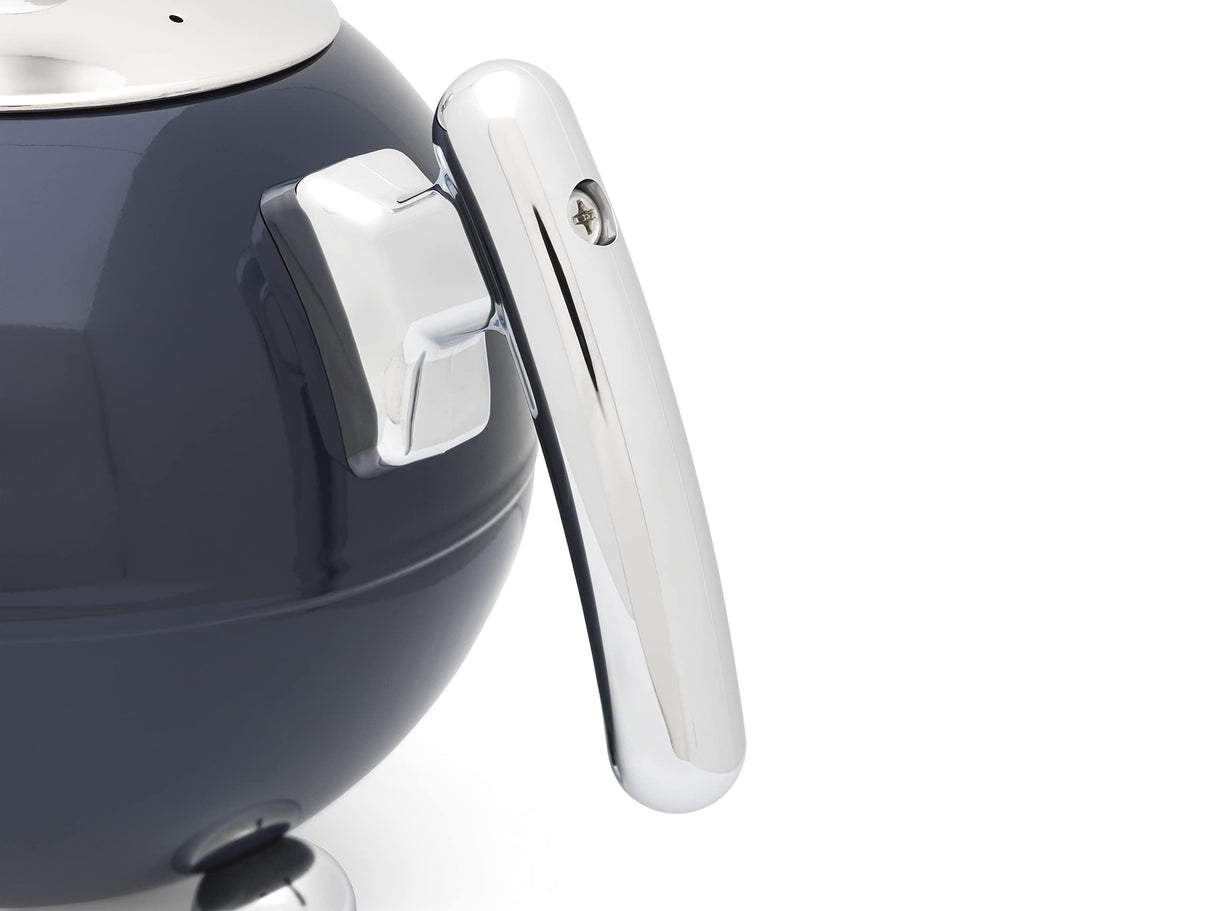Bredemeijer Tetera de doble pared azul abombada de acero inoxidable de 1,2 litros – tetera aislante para té – disfrute más caliente durante más tiempo