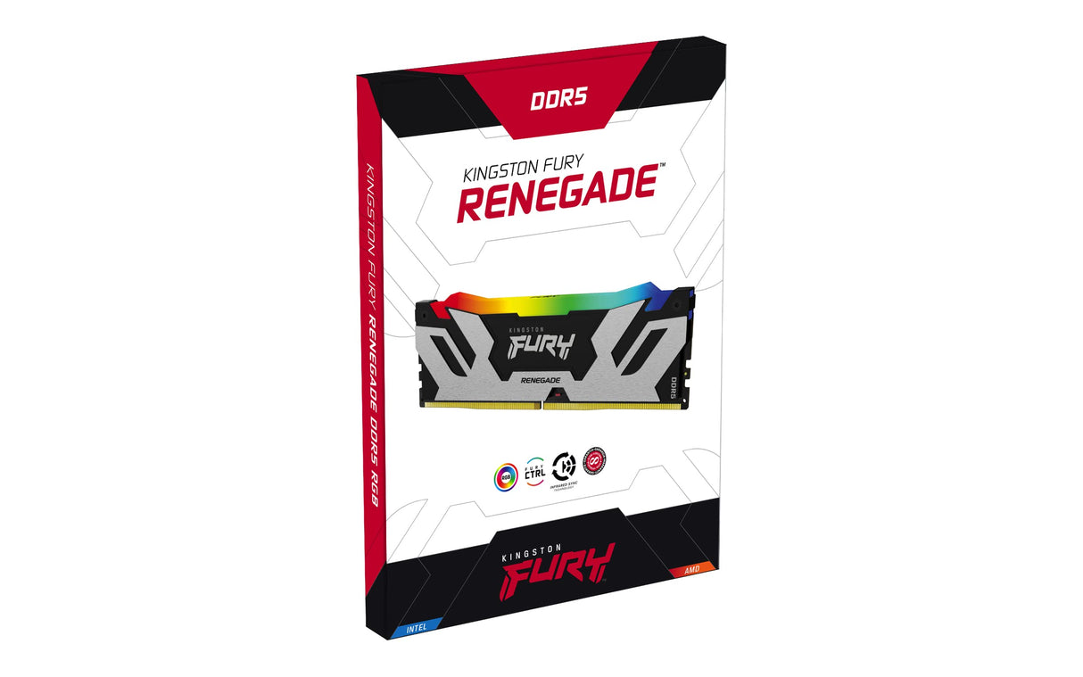 Kingston FURY Renegade Negro RGB XMP 24GB 6400MT/s DDR5 CL32 DIMM Memoria gamer para Ordenadores de sobremesa - KF564C32RSA-24