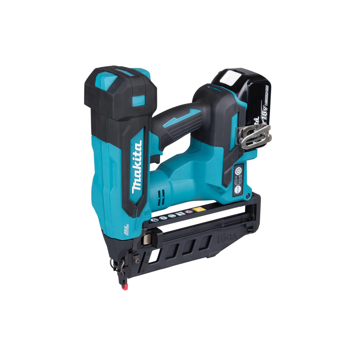 Makita DBN601RTJ 18V Li-ion LXT - Clavadora de acabado sin escobillas completa con 2 baterías de 5,0 Ah y cargador suministrado en una funda Makpac