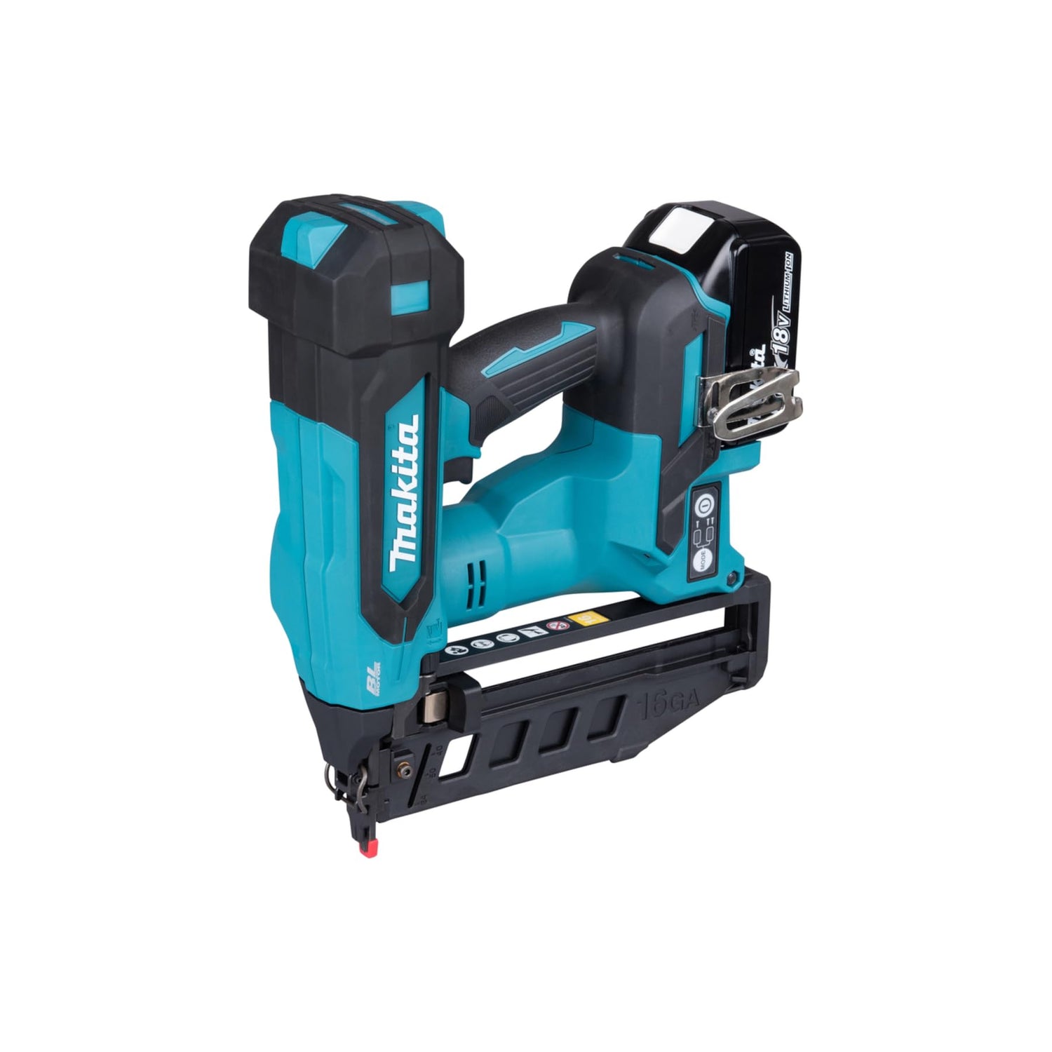 Makita DBN601RTJ 18V Li-ion LXT - Clavadora de acabado sin escobillas completa con 2 baterías de 5,0 Ah y cargador suministrado en una funda Makpac
