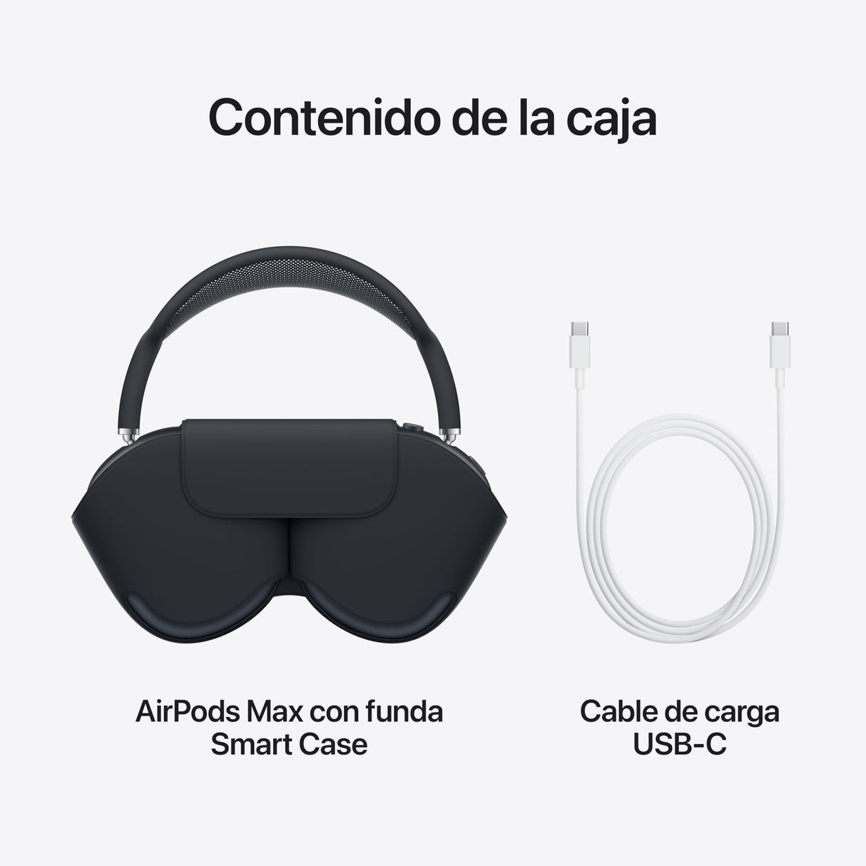 Apple AirPods MAX Auriculares inalámbricos de Diadema con cancelación Activa de Ruido de Nivel Profesional, Modo de Sonido Ambiente, Audio Espacial Personalizado, Carga por USB C, Medianoche