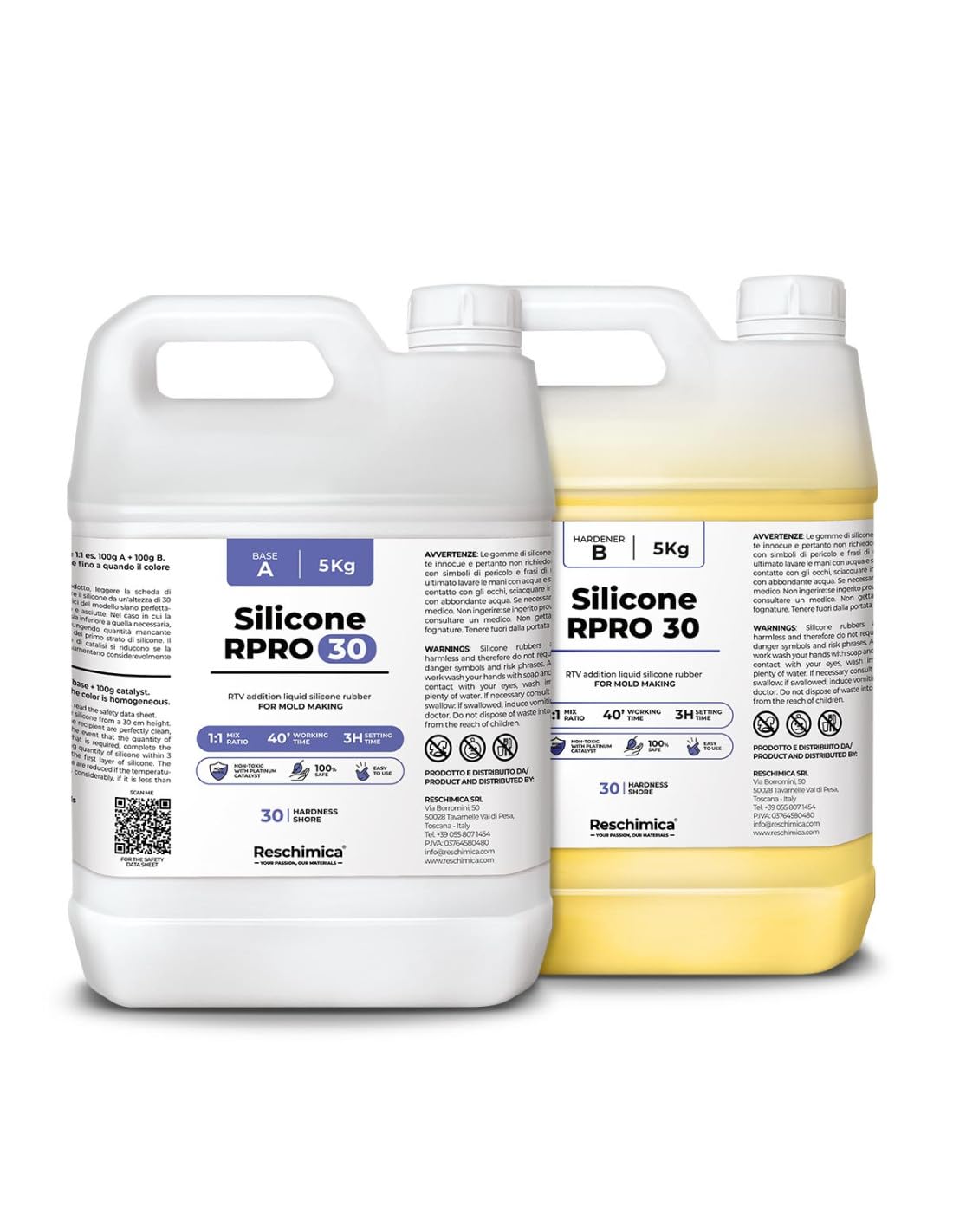 Goma de silicona para moldes 1:1 R PRO 30, Silicona Líquida, No Tóxica, Caucho para Moldes de Resina, Fundición, Fabricación de Resin, Manualidades (10 kg)