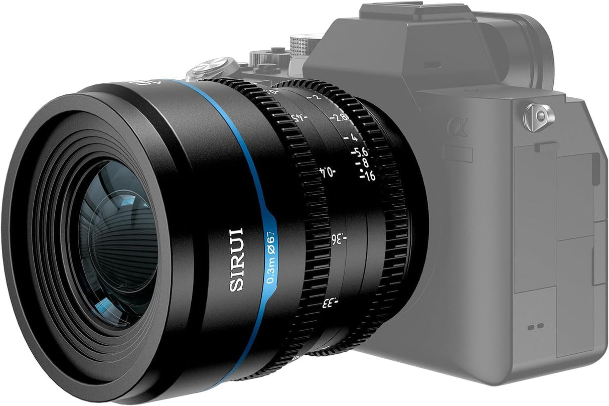 SIRUI Night Walker 16mm Lente de Cine con Enfoque Manual, T1.2 Large Aperture S35 Frame Wide Angle Prime Lens para X Montura Cameras, para X-H2/H2S, XT-4, XT-3,X-S10, X-S20 (MS16X-B, X Montura, Negro)