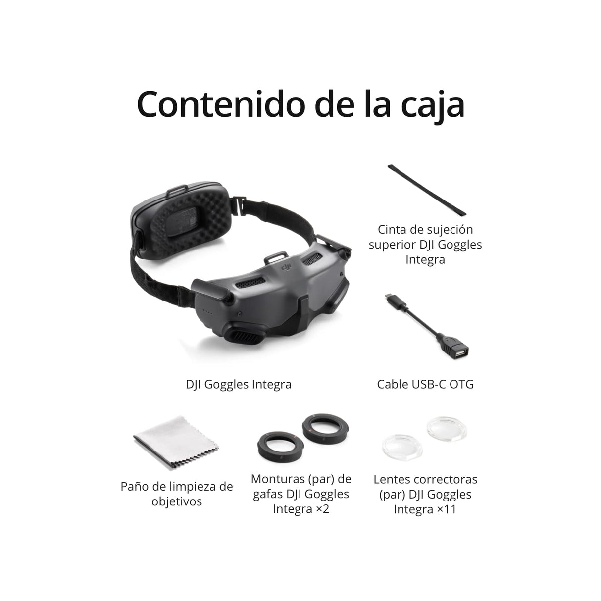 DJI Goggles Integra - Gafas FPV Ligeras y portátiles, diseño Integrado, Pantallas Micro-OLED, transmisión de vídeo DJI O3+, HD con Baja latencia, Compatible con DJI Avata y Mucho más