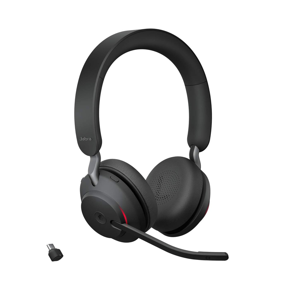 Jabra Evolve2 65 Auriculares Inalámbricos Estéreo PC con Cancelación de Ruido - Certificados para Microsoft Teams - Batería de Larga Duración - Adaptador Bluetooth USB-C - Negro