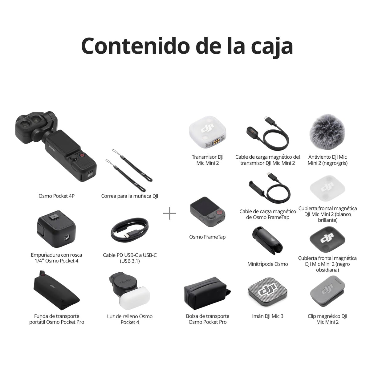 DJI Pack para Vlogs Osmo Pocket 4P, cámara Dos Objetivos, Tomas de Cine 4K