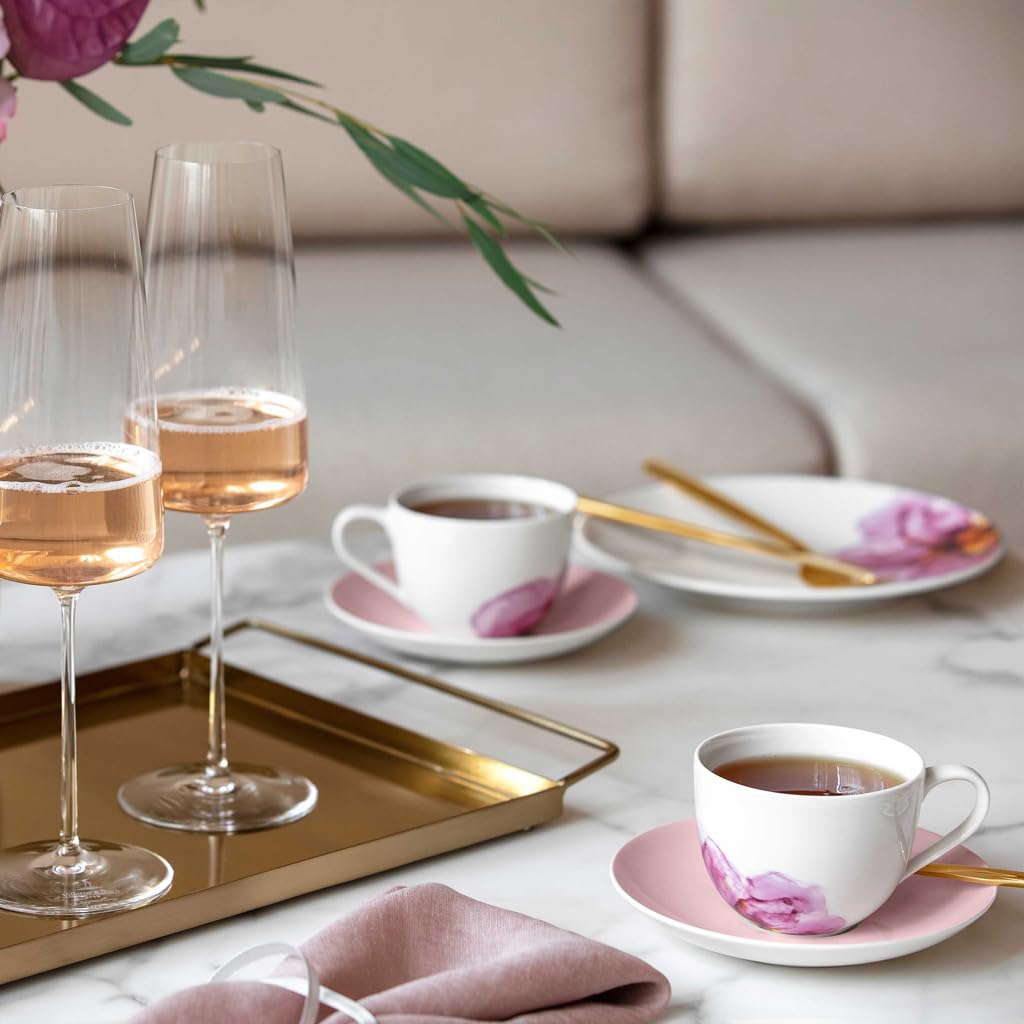 Villeroy & Boch Rose Garden, Set De Café, 6 Piezas, Para 2 Personas, Porcelana Premium