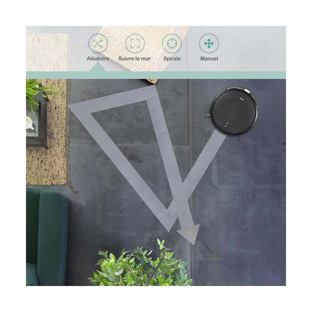 Livoo WASH'UP Aspirador Robot Lavador conectado DOH145 - programable, compatible con Alexa y Google Home, 4 modos