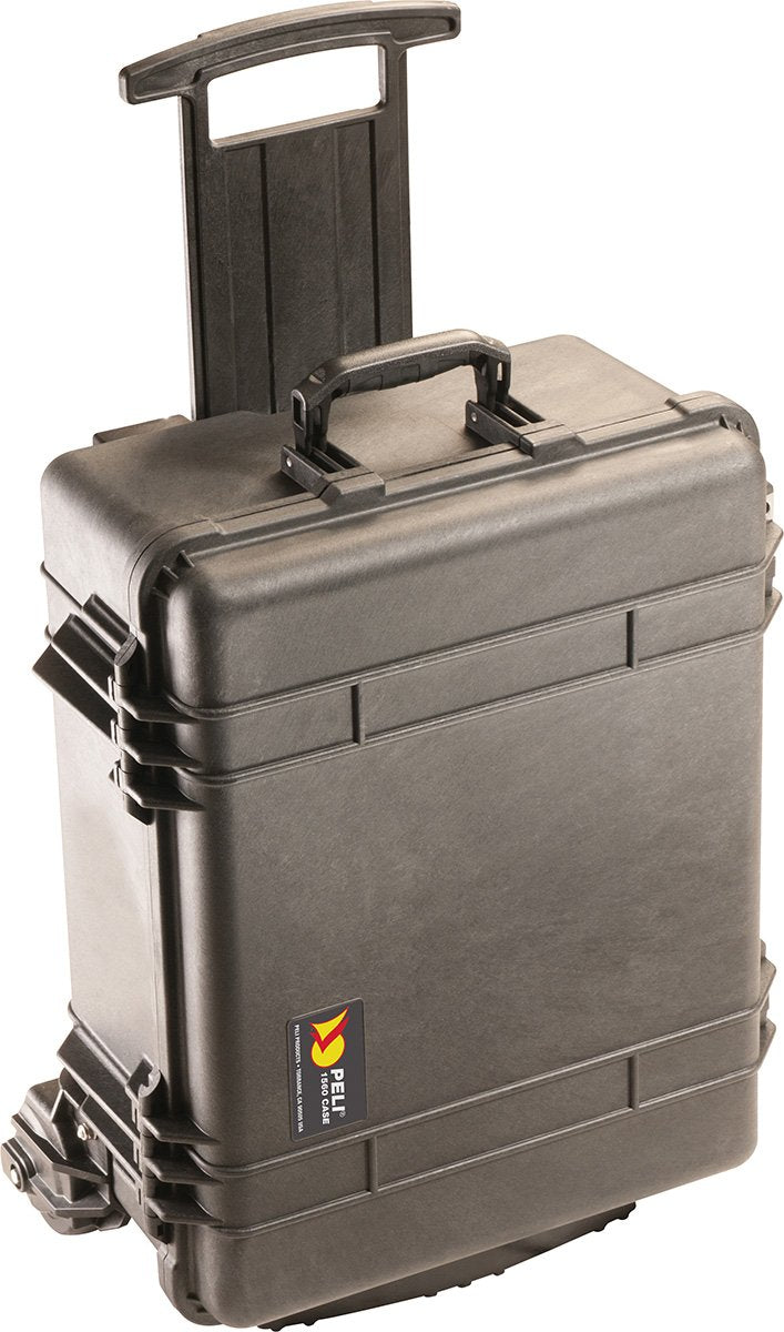 Peli 1560M Maleta Robusta con Ruedas Todo Terreno y asa Telescópica, IP57 estanca e Impermeable al Polvo, 44L de Capacidad, Fabricada en EE.UU., sin Espuma, Color Negro