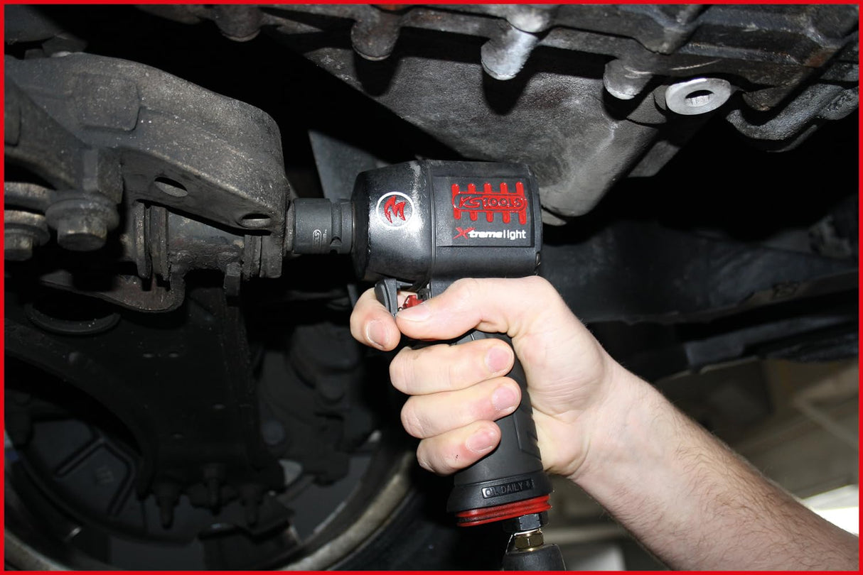 KS Tools 515.3855 Atornillador de impacto neumático de alta potencia de 3/8" miniMONSTER Xtremelight de 1390 Nm