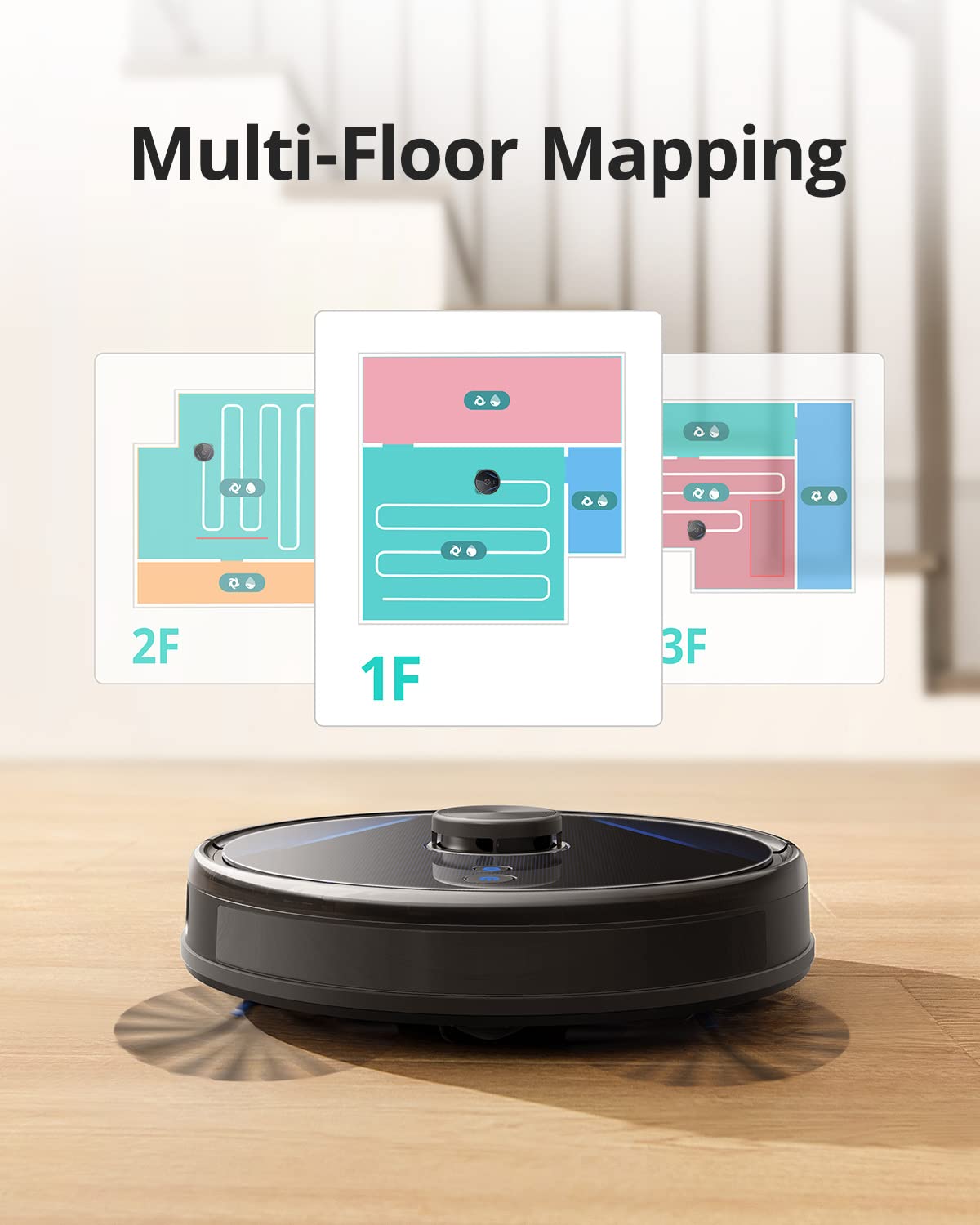 eufy RoboVac LR30 Hybrid+ Robot aspirador y fregasuelo, vaciado auto, 60 días capacidad, navegación láser iPath, 3000 Pa succión, escaneado varios pisos, control avanzado aplicación,funciona con Alexa