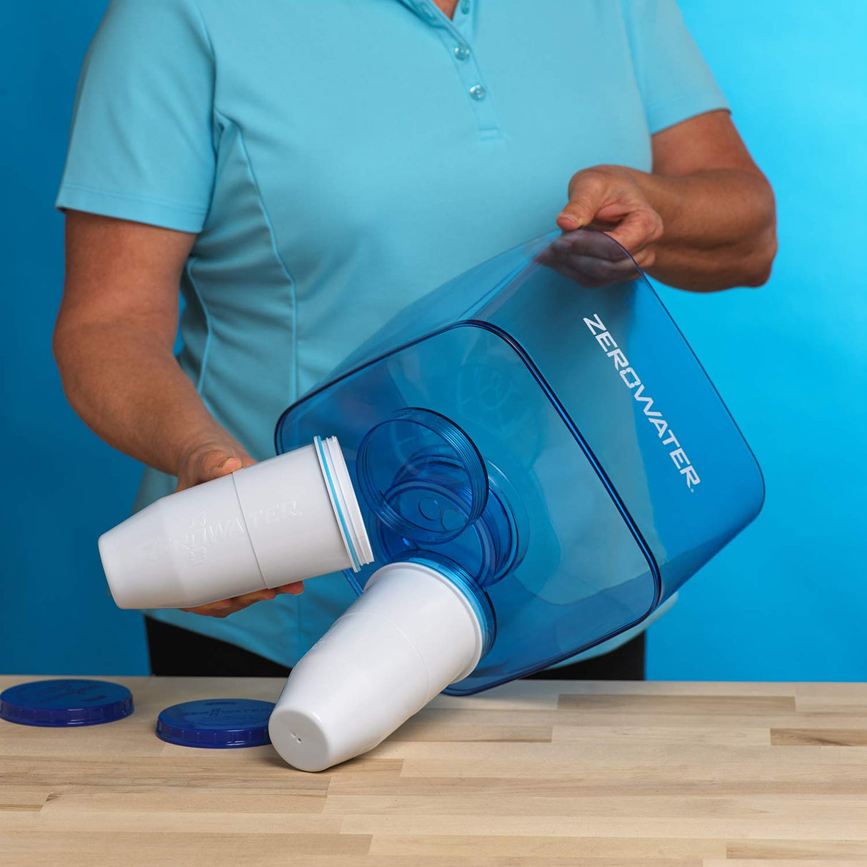 ZeroWater Sistema de filtración de agua de 19 L para dispensadores de agua fría y caliente, Medidor TDS y 2x Filtros Incluidos (no incluye dispensador)