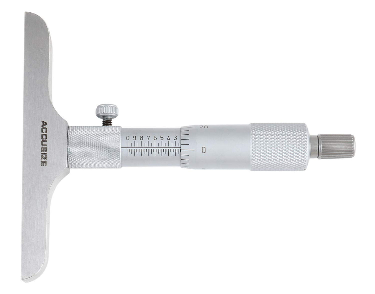 accusize – 6 "Profundidad micrómetros, base de profundidad 4," con 6 varillas en caja de sábana bajera ajustable, # 2025 – 4201