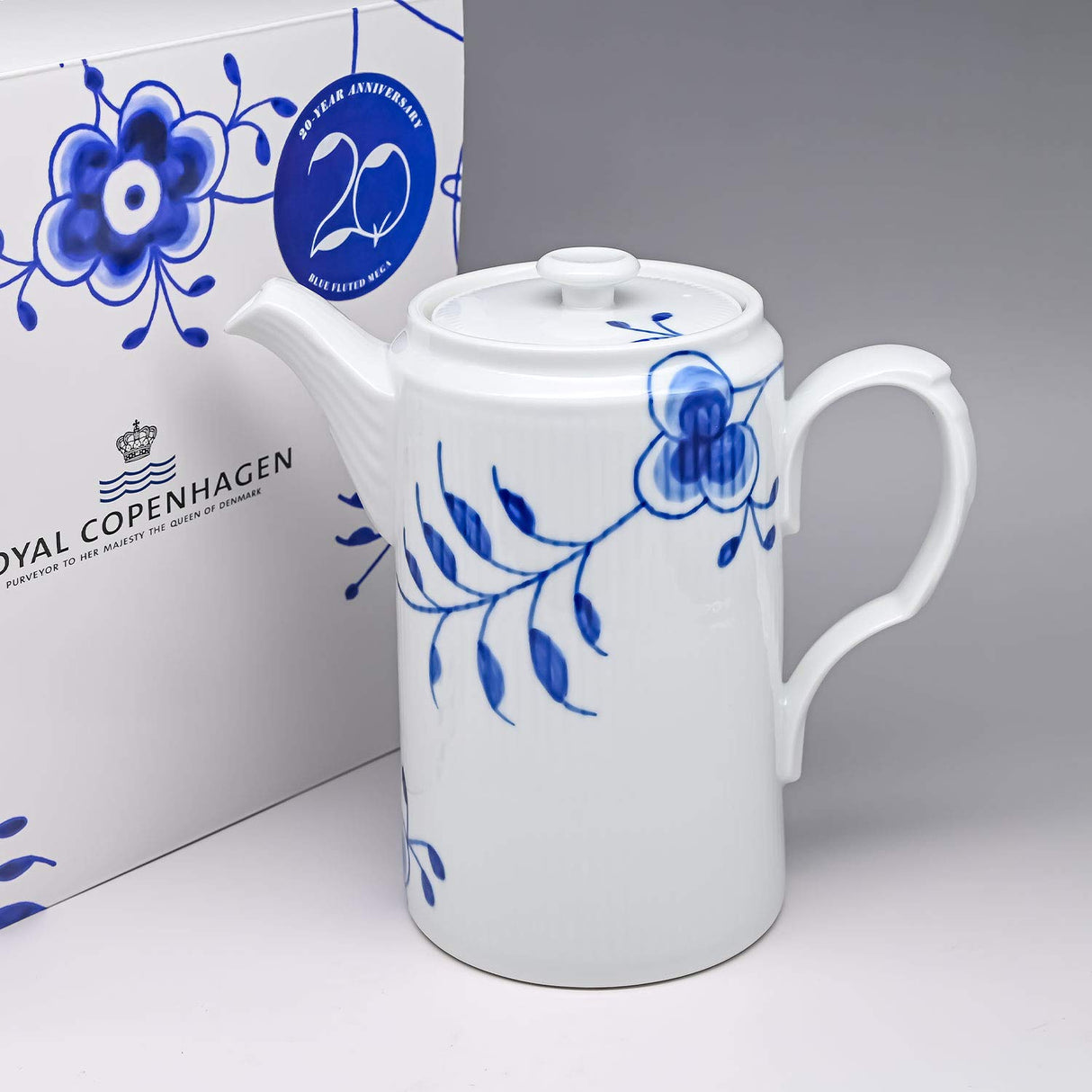 Royal Copenhagen - Jarra de café con tapa (1 L), color azul