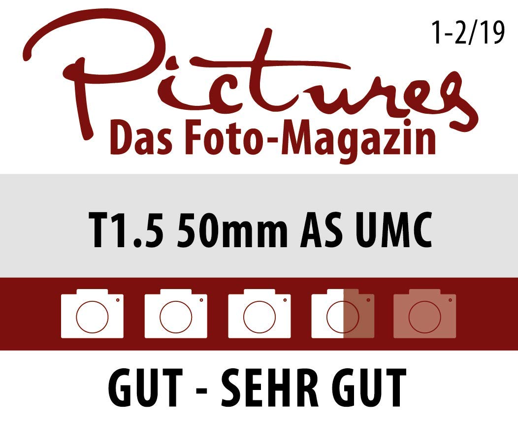 Samyang F1311103101 - Objetivo para vídeo VDSLR para Nikon F (Distancia Focal Fija 50mm, Apertura T1.5-22 AS UMC, diámetro Filtro: 77mm), Negro