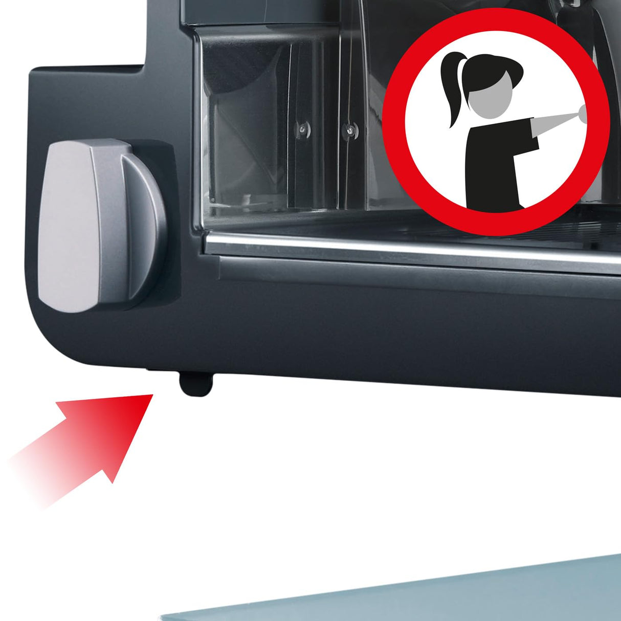 GRAEF Master M90 - Cortafiambres eléctrico, 170 W, cuchilla Ø170 mm, inclinable 30°, metálico, corte fino 0-20 mm, Made in Germany, plata