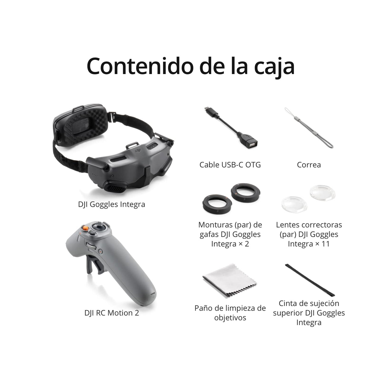 DJI - Pack de movimiento Goggles Integra - Control de movimientos inmersivo, gafas FPV ligeras y portátiles con diseño integrado, pantallas micro-OLED, transmisión de vídeo O3+, HD con baja latencia