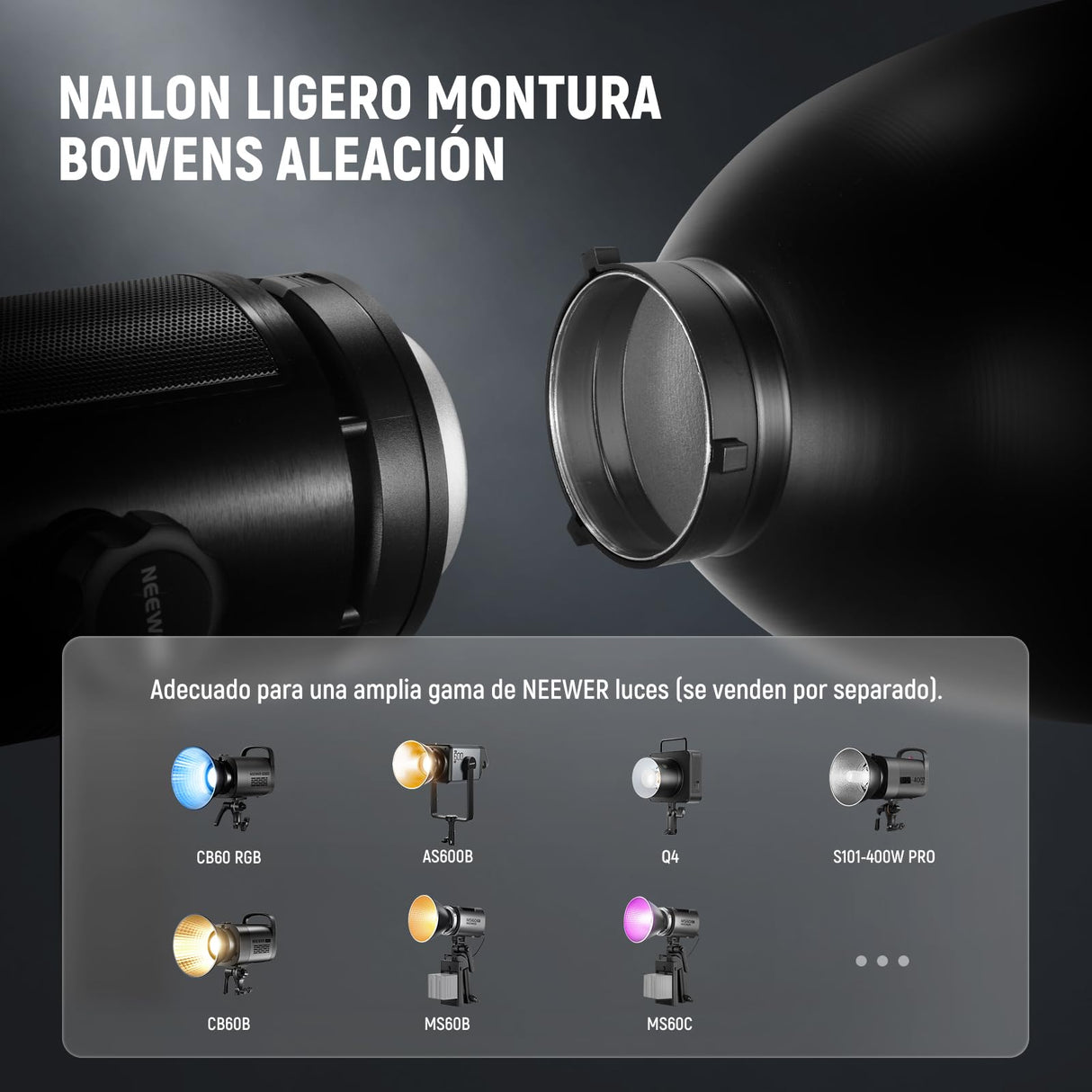 NEEWER 11,6"/29,5cm Soporte Bowens Reflector Enfoque Profundo con 15°/30° Honeycomb Grids y Tela Suave, 45° Pantalla Difusor Compatible con Godox NEEWER Estudio Strobe Flash Luz Speedlite, FR30