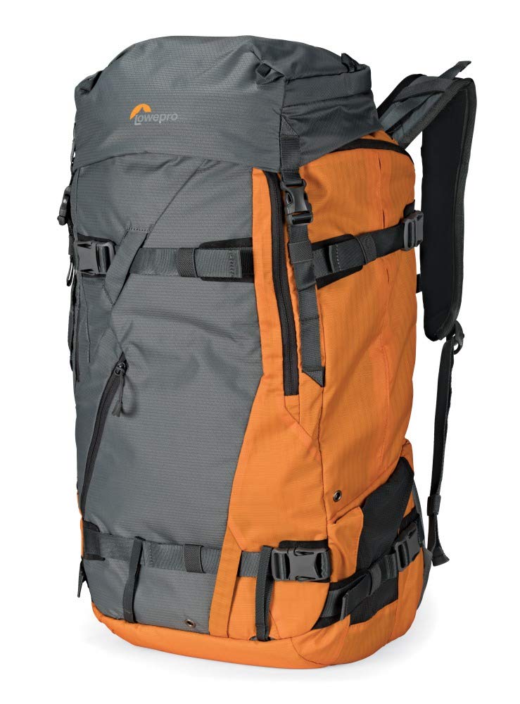 Lowepro Powder BP 500 AW LP37230-PWW - Mochila para exteriores (gris/naranja) para caminar, senderismo, senderismo y deportes de invierno para equipos de foto/video y artículos personales (se adapta a