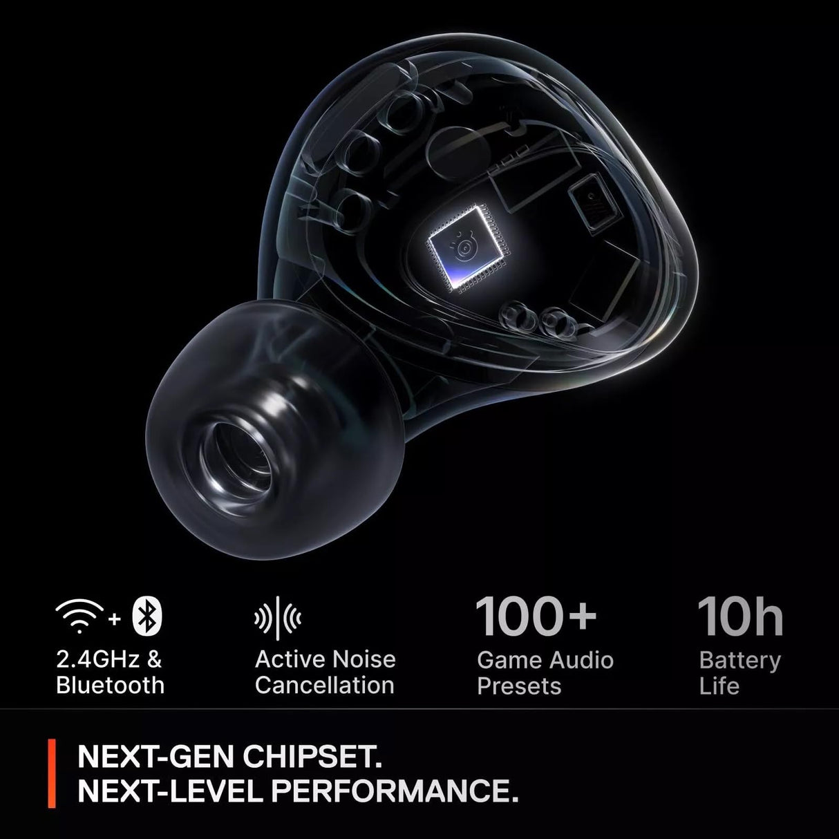Steelseries Arctis GameBuds™ para Xbox - Auriculares inalámbricos para Juegos - 2,4 GHz + BT5.3 - Modo ANC/Transparencia - Resistencia al Agua IP55-40 Horas de autonomía - Carga inalámbrica - Xbox,
