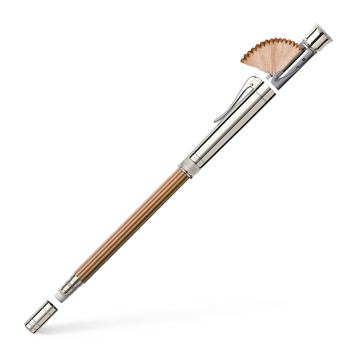 Graf von Faber-Castell 118567 Lápiz Perfecto, bañado en platino, marrón
