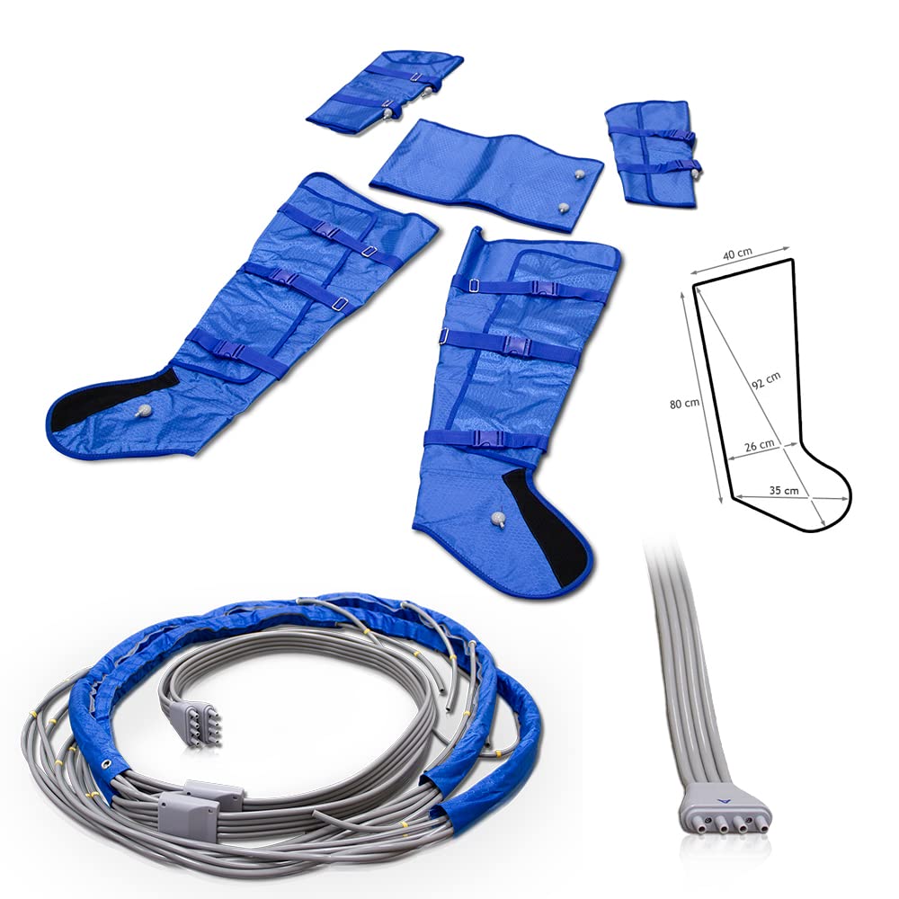 QUIRUMED Máquina presoterapia Profesional completa para piernas, abdomen, brazos y caderas, digital, 2 salidas, 3 modos compresión, 750W, Ajuste de tiempo