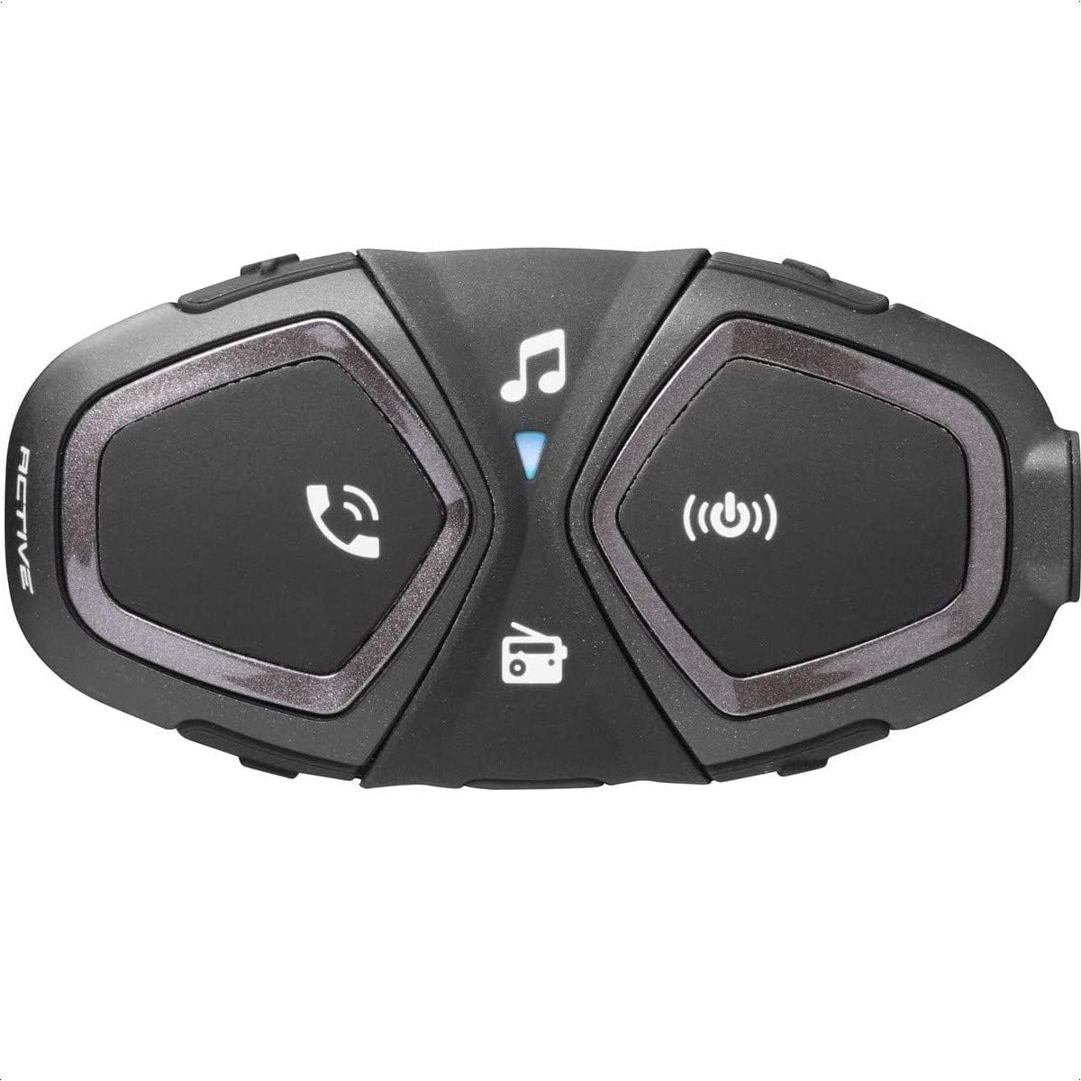 INTERPHONE Active HD – Intercomunicador para Casco de Moto, estéreo, Alta fidelidad, 40 mm, 4 Motociclistas, Distancia máxima 1 km, autonomía 15 Horas, Radio, GPS, TFT, Impermeable IPX67