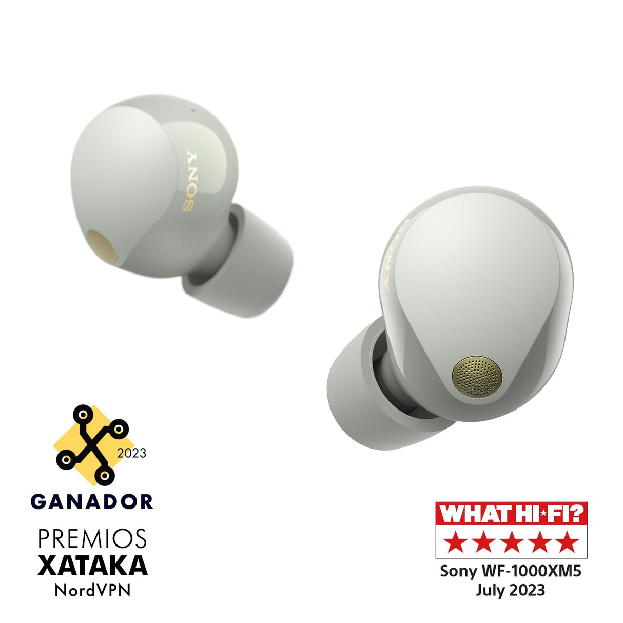 Sony Auriculares inalámbricos con Noise Cancelling WF-1000XM5, Bluetooth, Auriculares in-Ear, micrófono, hasta 24 Horas de batería, Carga rápida, IPX4, Alexa y Google Assitant, iOS y Android - Plata