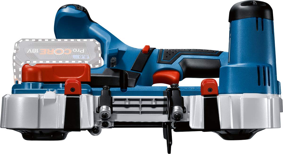 Bosch Professional GCB 18V-63 - Sierra de cinta a batería (18V, ancho de corte 63,5 mm, sin batería, en L-BOXX)