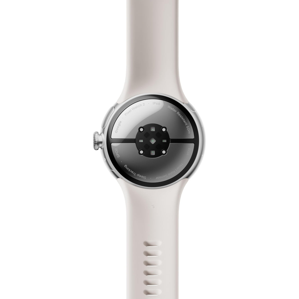 Pixel Watch 2 – Lo mejor de y Fitbit – Monitor de frecuencia cardíaca, gestión del estrés, funciones de seguridad – Android – Carcasa de aluminio en plata pulida – Brazalete deportivo en Porcelain –