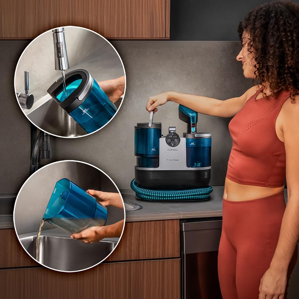 Cecotec Limpiador Aspirador de Tapicerias y Alfombras Conga 7000 Carpet&Spot Clean Steam XXL, 1700W, Limpieza 3en1, Deposito 1600ml agua limpia y 950ml agua sucia, Radio de acción 7m