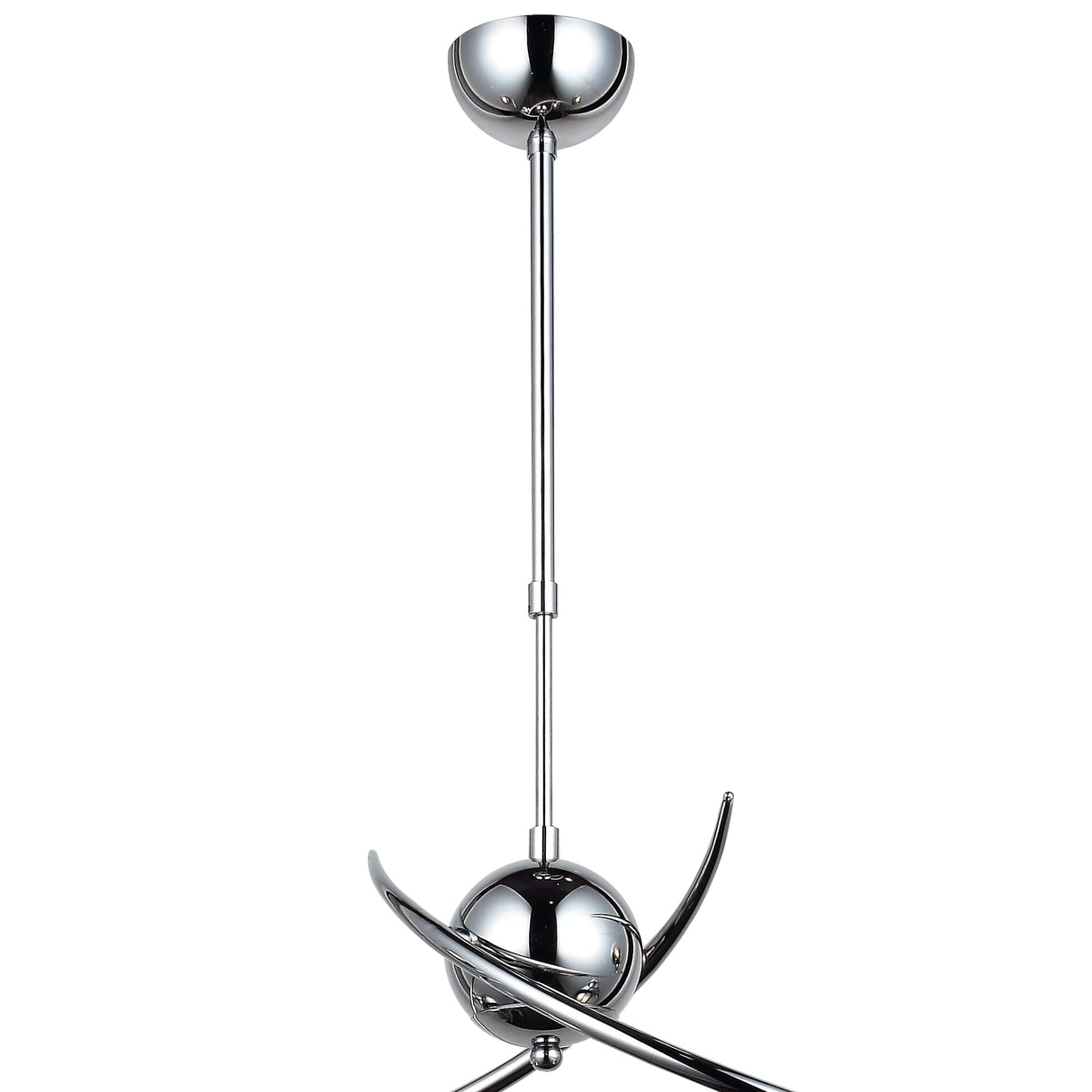 Homemania 1567-51-04-L Lámpara de Suspensión Hedra, Araña, Lámpara de Techo, Metal, Vidrio, Cromo, 22 x 44 x 95 cm, 4 x E27, Max 40W