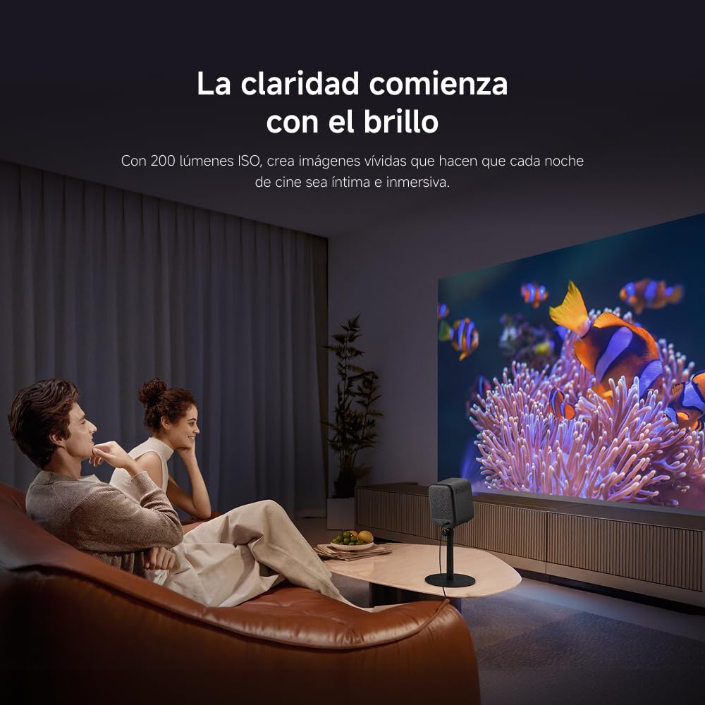 Xiaomi L1 Proyector Inteligente 1080P con Google TV & Netflix, Portátil Cine en Casa, Enfoque Auto & Keystone, HDR10/HLG, Pantalla 120", WiFi 5G Bluetooth, Audio Dolby, Proyector Exterior