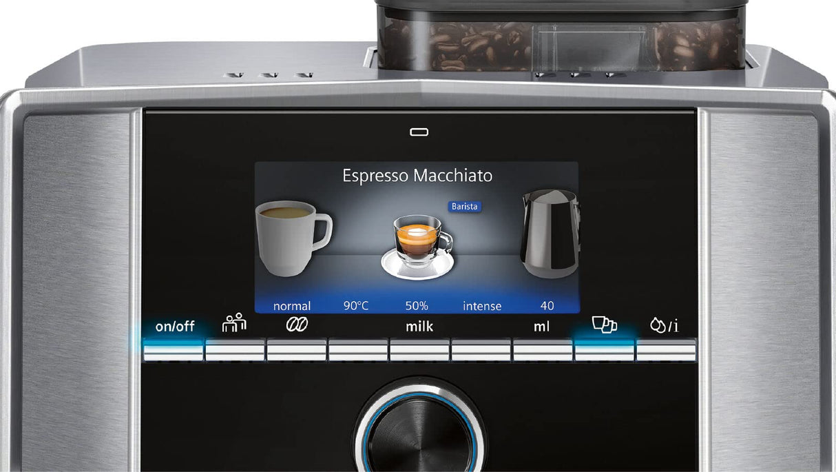 Siemens TI9553X1RW Cafetera Superautomática, EQ.9 plus, 1500 W, 1.7 litros, Plástico, Acero