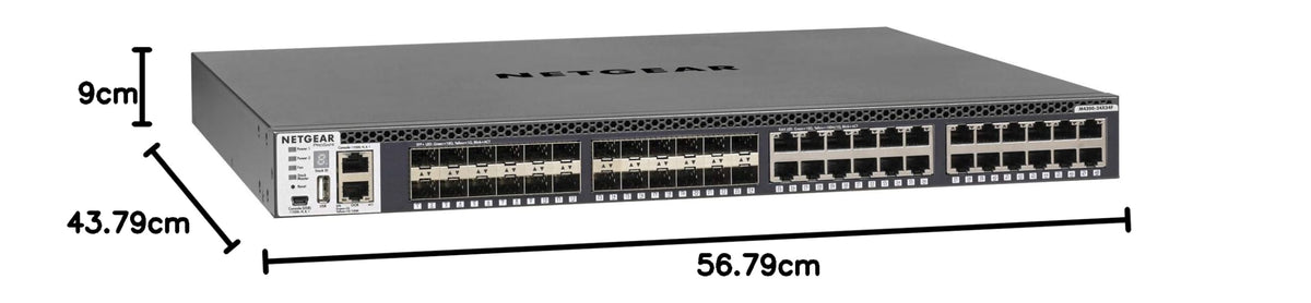 Netgear XSM4348S-100NES - Switch apilable (M4300-24X24F de 48 Puertos 10G, 24x10GBASE-T, 24xSFP+, para Top-of-The Rack y agregación de servidoreso o Core de Red)