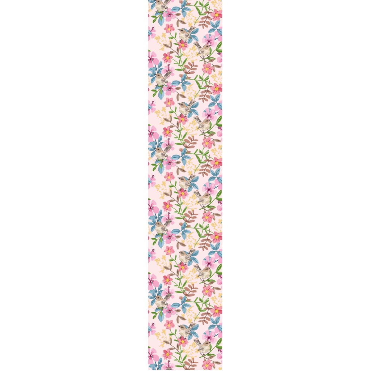 Ambiance - Adhesivo decorativo para papel pintado (300 x 60 cm), diseño de flores y gorriones