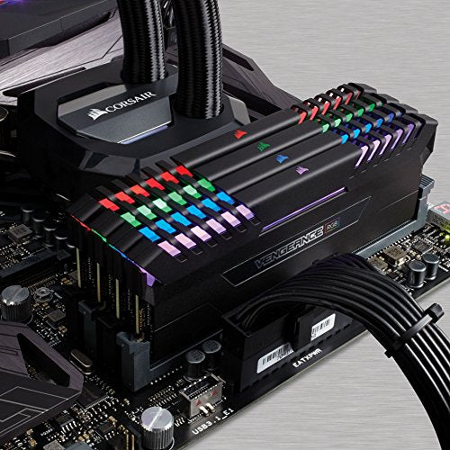 Corsair Vengeance RGB - Kit de memoria Entusiasta de 16 GB (2 x 8 GB, DDR4, 3200 MHz, C16 XMP 2.0) negro