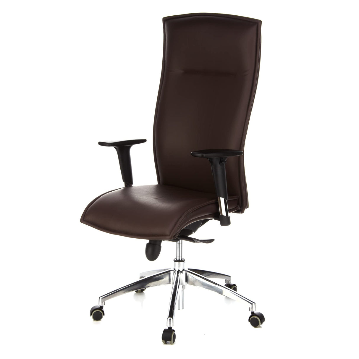 hjh OFFICE 600040 Silla ejecutiva Murano 20 Cuero marrón Oscuro Silla ergonomica Respaldo Alto inclinable con Brazos