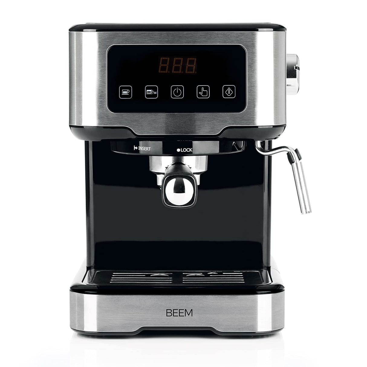 BEEM ESPRESSO-SELECT-TOUCH cafetera semiautomática con pantalla táctil de 15 bares | Espresso, cappuccino, latte macchiato, calidad de barista | Carcasa de acero inoxidable cepillado