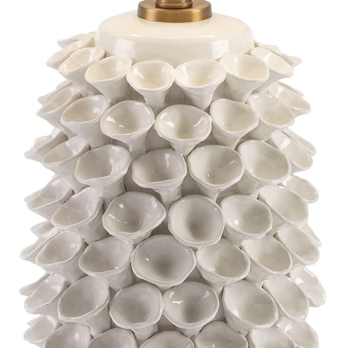 LAMPARA SOBREMESA SIN PANTALLA 22X19X52 CERAMICA BLANCO/METAL DORADO