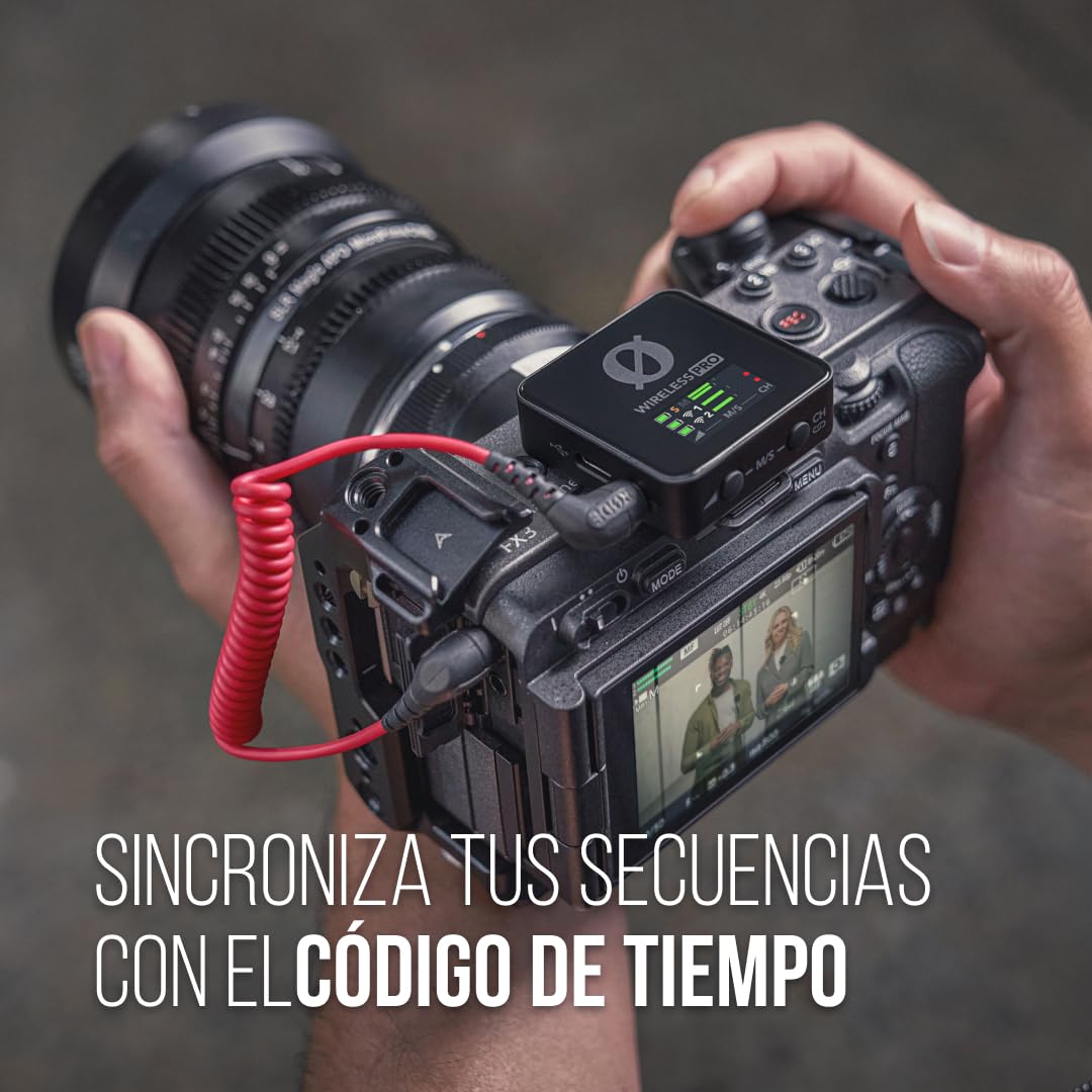 RØDE Wireless PRO es un sistema de micrófono inalámbrico compacto increíblemente potente con timecode, grabación en 32 bits de punto flotante, y una funda inteligente de carga