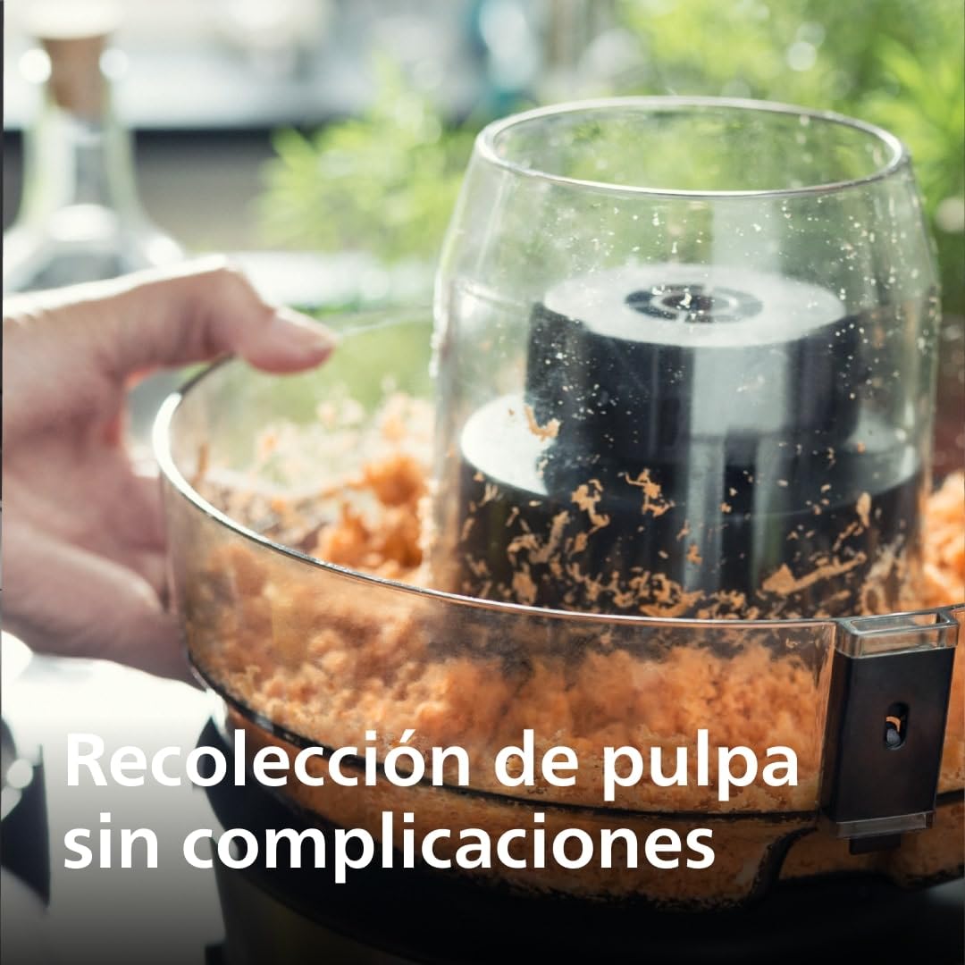Philips Avance Collection Extractor de Zumo de Frutas y Verduras, Tecnología Fiberboost, Quickclean Plus Para una Limpieza Fácil, 1100 W, Plata, 2,1 l, Negro (HR1921/20)