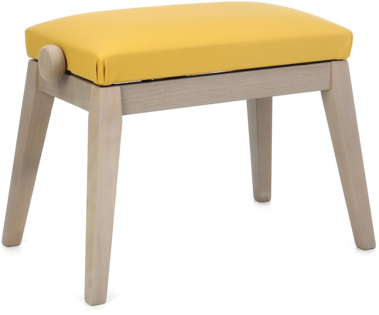 K&M - Banqueta gris para piano, asiento amarillo imitación cuero