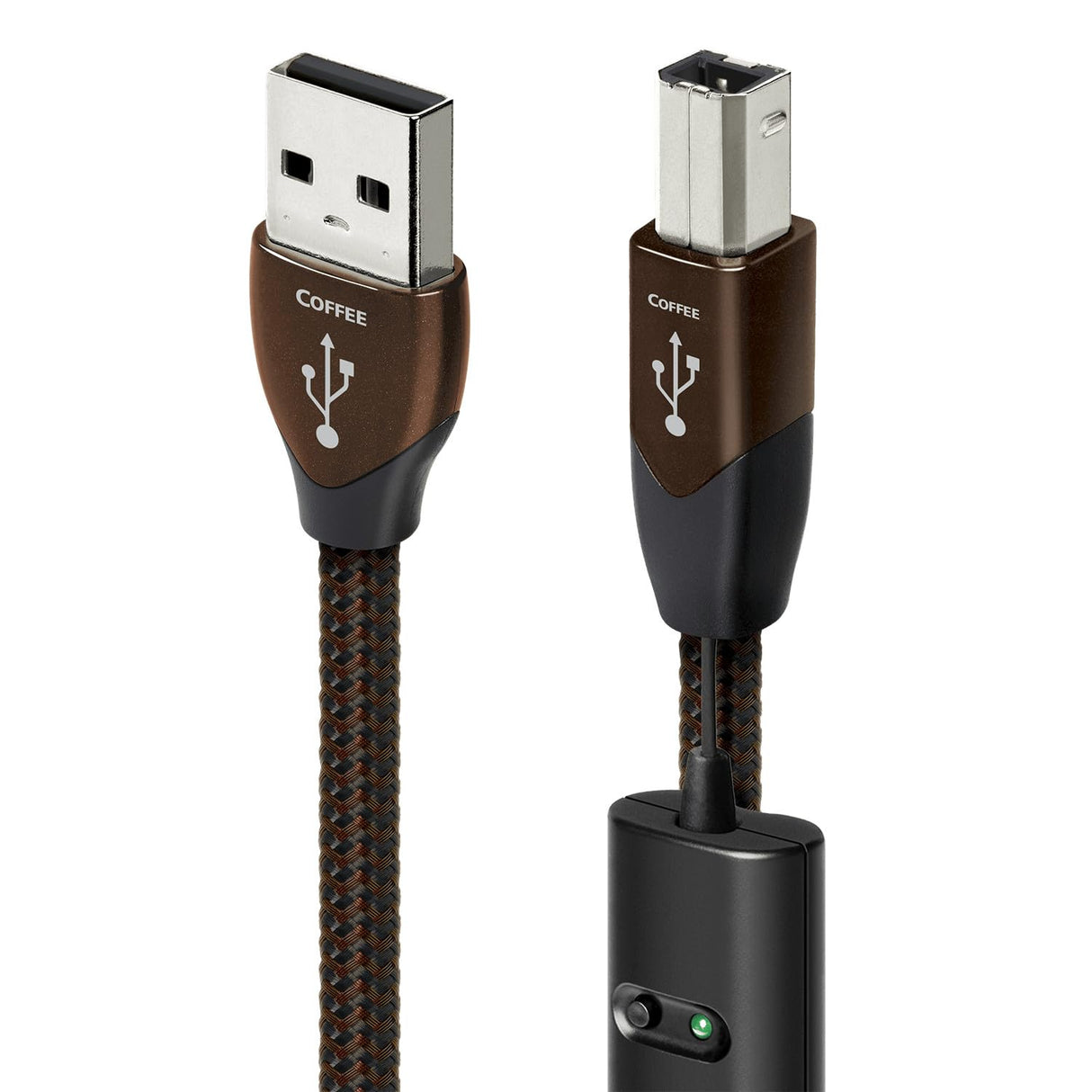 AudioQuest 0.75m Coffee USB A-B - Cable USB (0,75 m, USB A, USB B, 2.0, Male Connector/Male Connector, Negro)