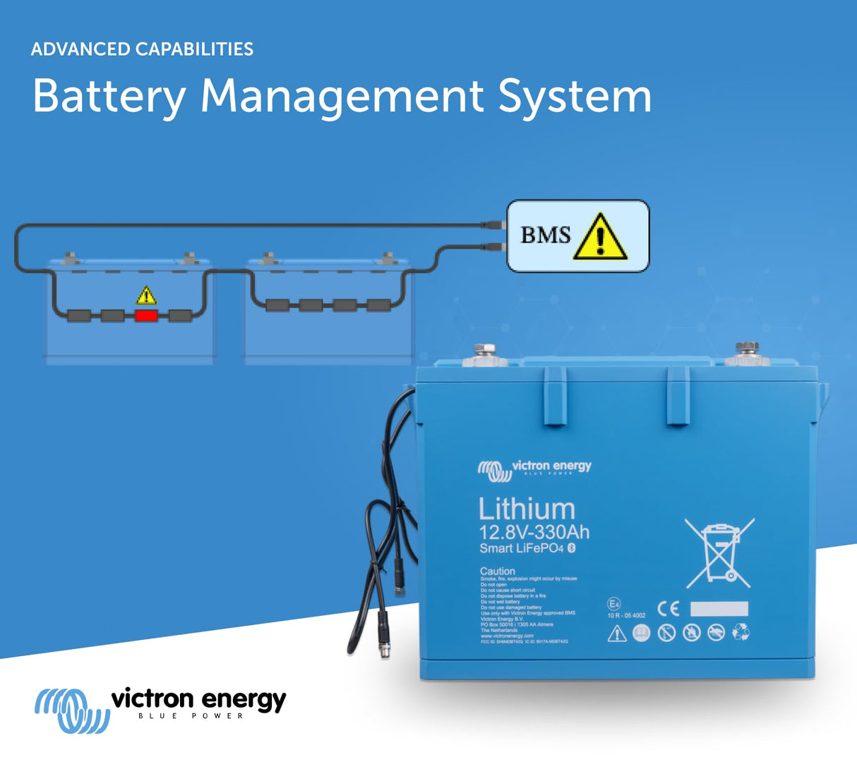 Victron Energy Smart 12.8-Voltios 330Ah Batería de Litio LiFePO4