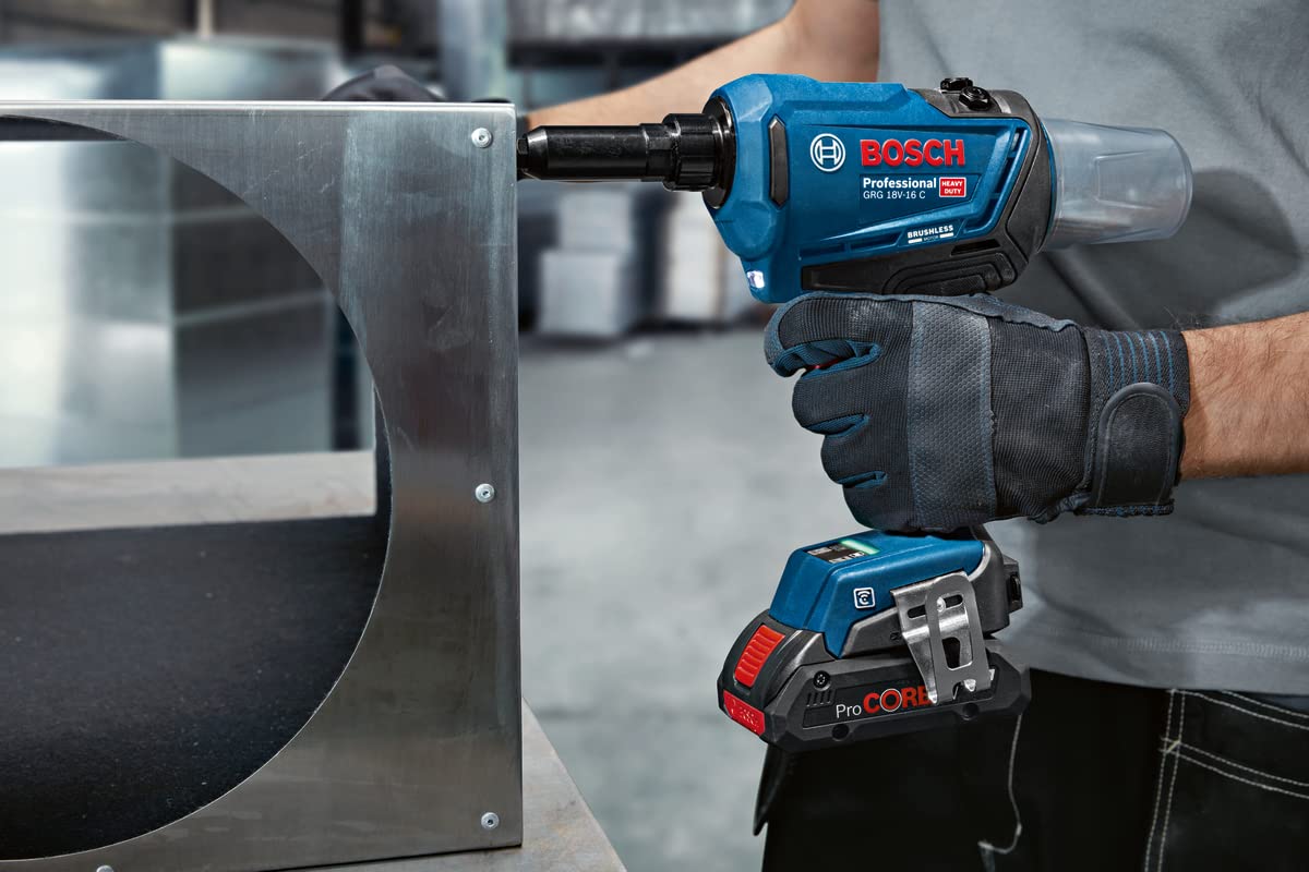 Bosch Professional 18V System GRG 18V-16 C - Remachadora a batería (fuerza 16.000 N, longitud de carrera 25 mm, sin batería, en caja)