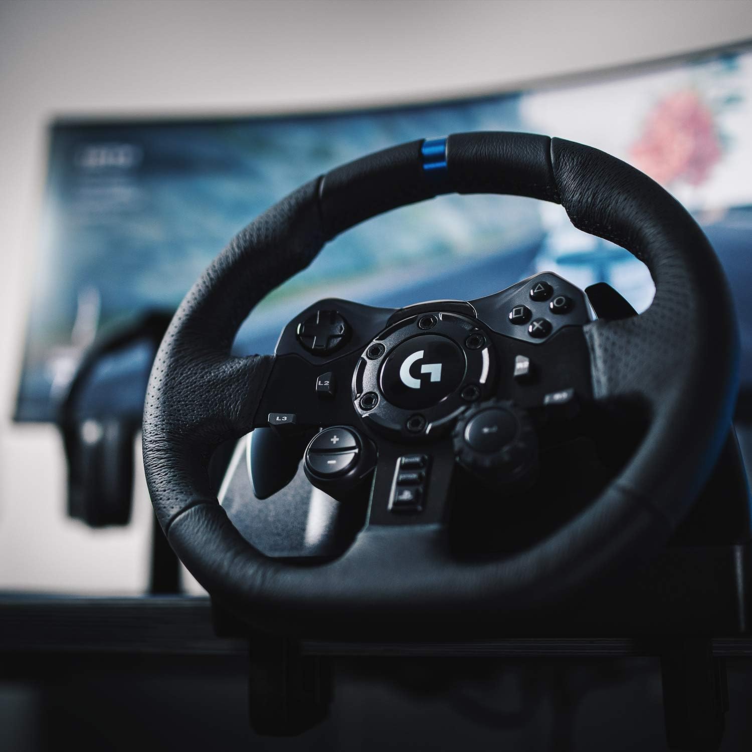 Logitech G923 Volante y Pedales de Carrera para PS5, PS4 y PC, Uk Inglés Enchufe de alimentación, Tipo G, Negro