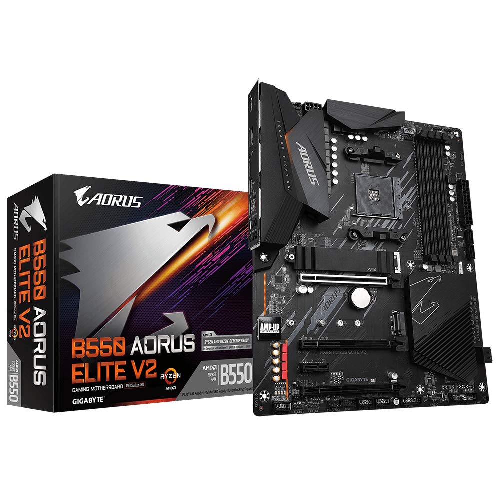 GIGABYTE B550 AORUS ELITE V2 Placa base - Procesadores AMD Ryzen 5000, VRM de 12+2 fases, hasta 4733 MHz DDR4, 1xPCIe 4.0 + 1xPCIe 3.0 M.2, LAN 2.5GbE, USB 3.2 Gen 2