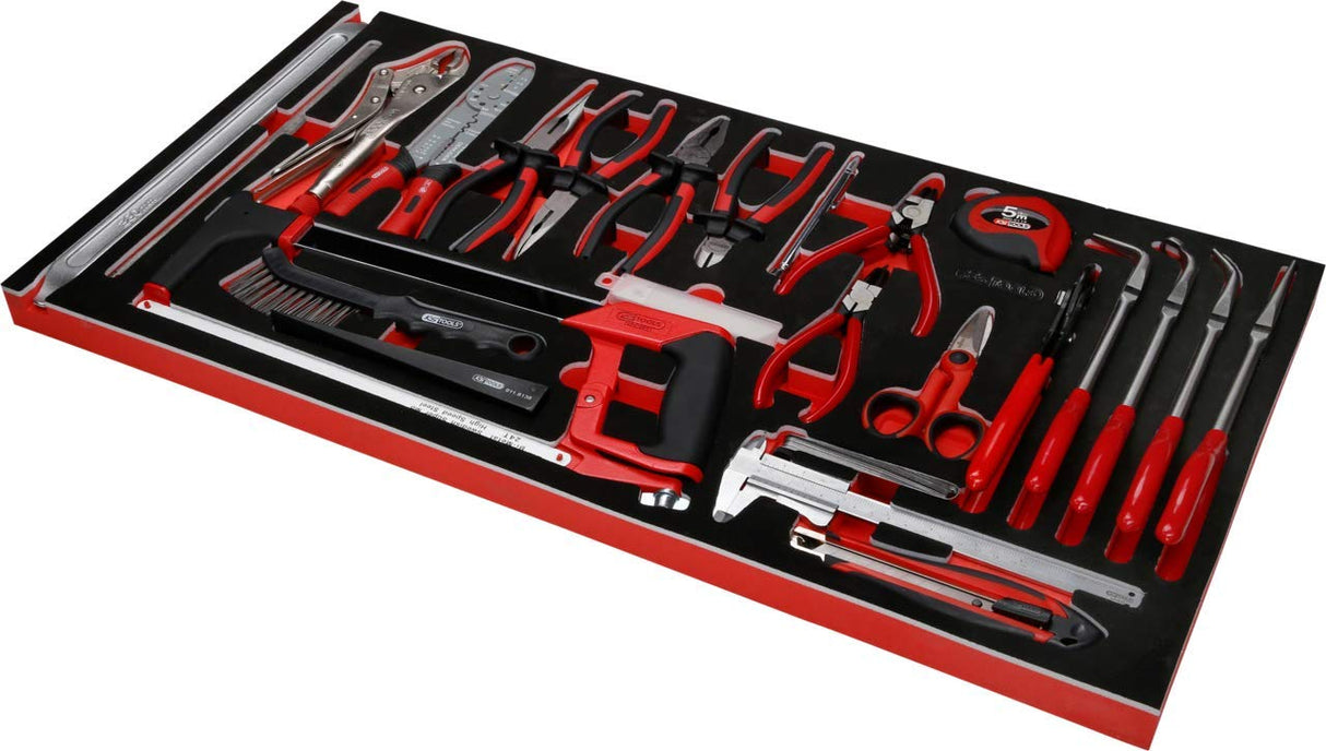 KS Tools 813.0036 Juego de alicates y herramientas de medición en inserto de gomaespuma, 36 pzs